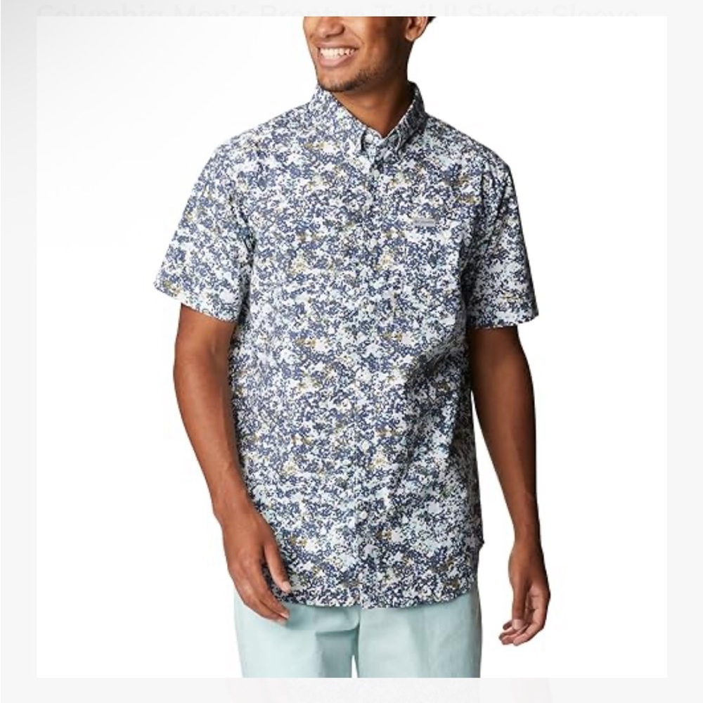 Columbia Men’s Brentyn Trail II Short Sleeve button down Shirt men’s M cotton